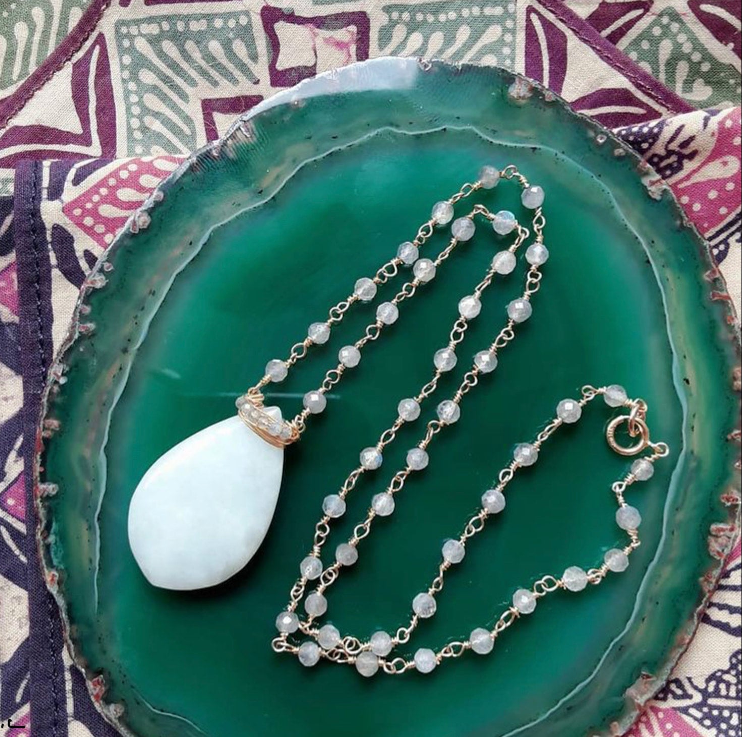 Leaf Jade Necklace | Real Grade A Certified Burma Jadeite for Grace and Prosperity Sterling Silver Bale & Necklace M